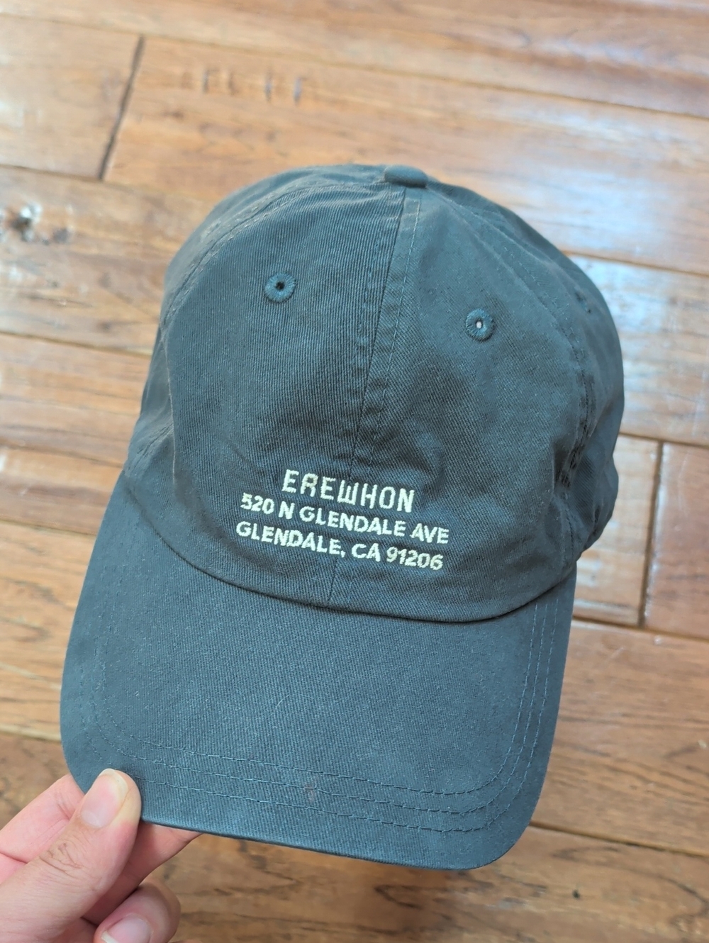 Erewhon Embroidered Grey Baseball Cap with Address Detail
